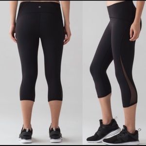 Lululemon Black Capris with Mesh